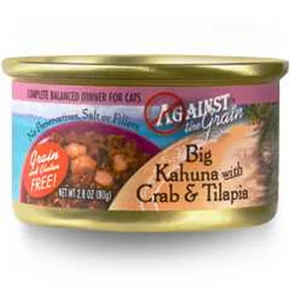 24/2.8 oz. Against The Grain Big Kahuna With Crab & Tilapia Dinner For Cats - Health/First Aid